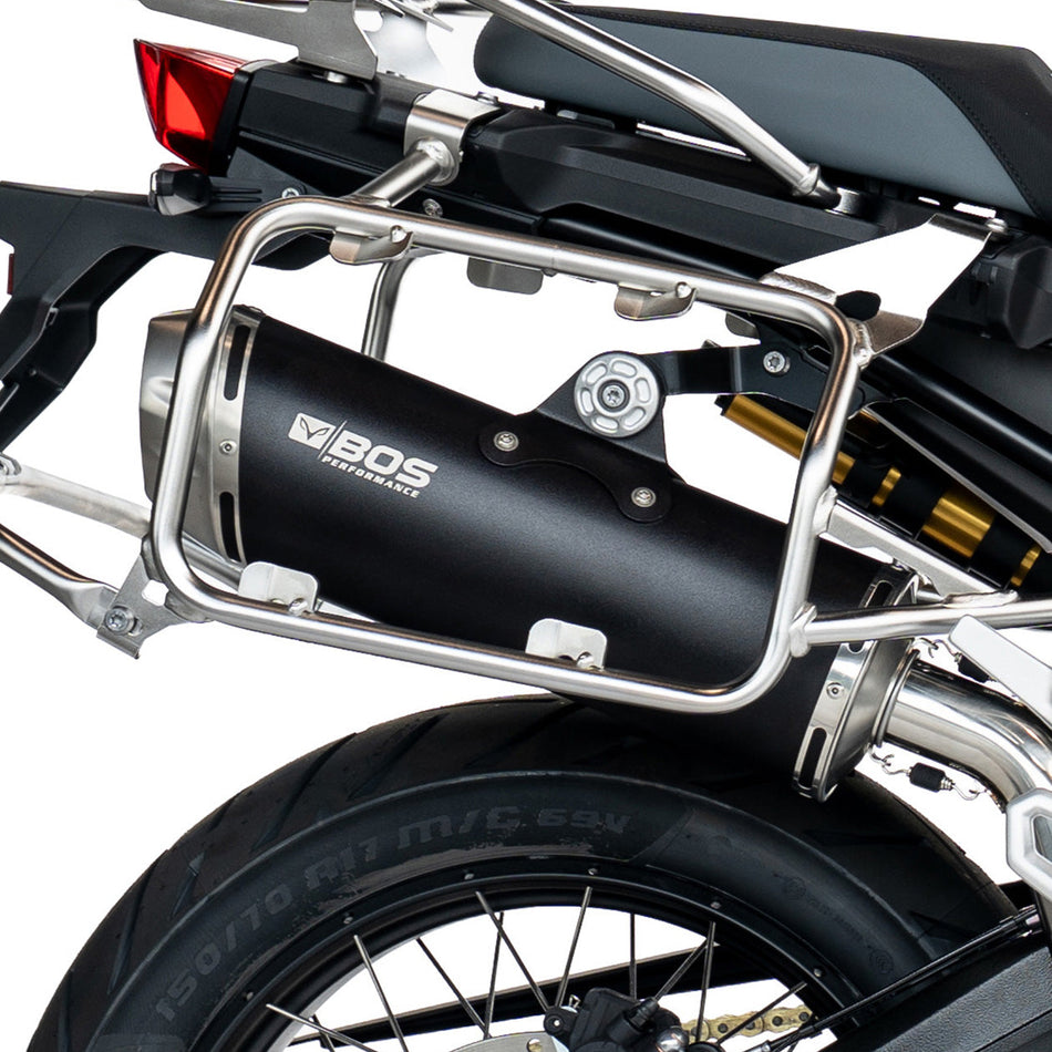 BOS DuneFox BlackCoated exhaust for BMW F 850 GS Adventure – mounting detail (illustration)