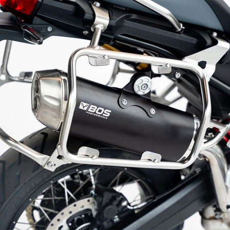 Escape BOS DuneFox BlackCoated para BMW F 850 GS Adventure – vista trasera (ilustración)