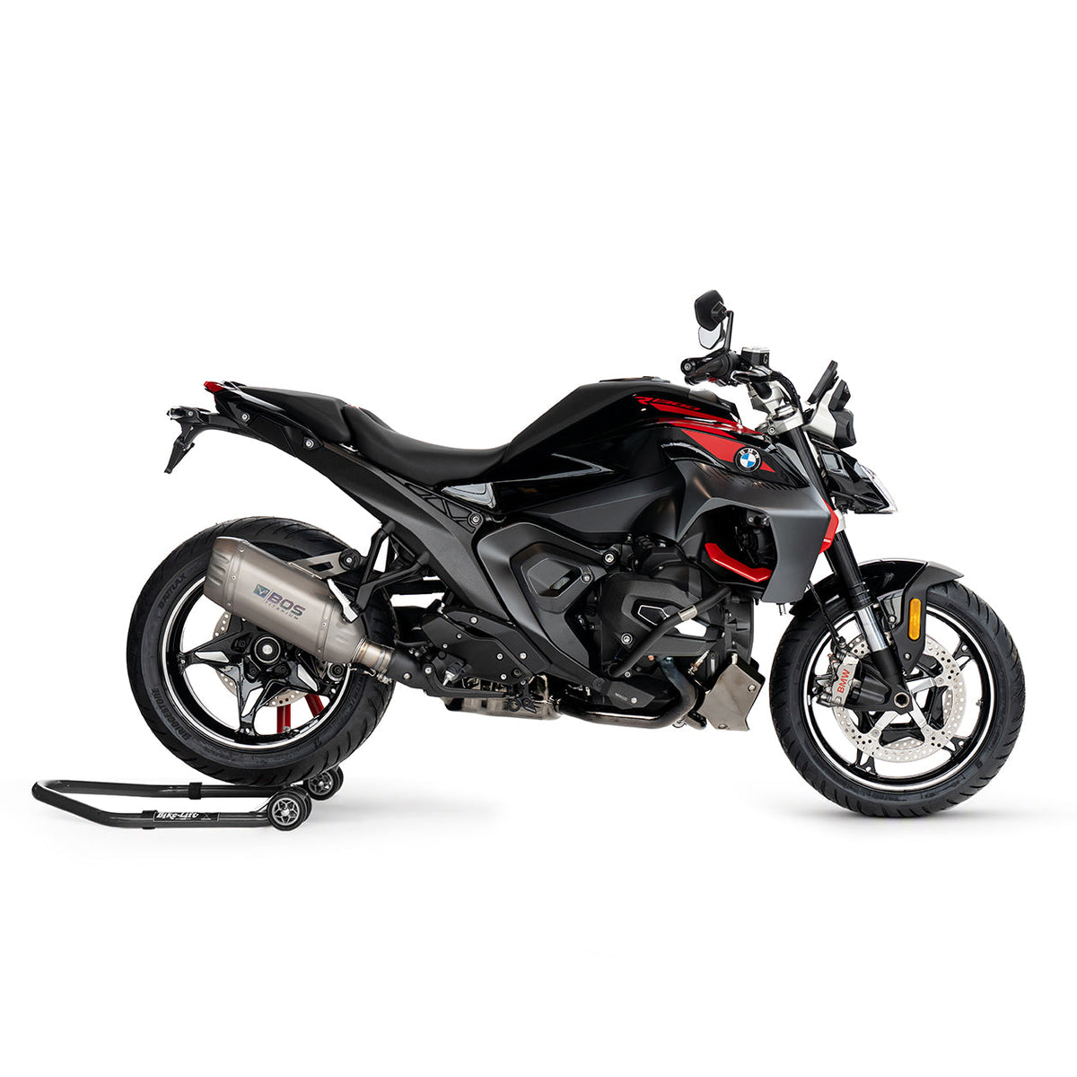 Escape BOS DesertFox Double D Titanium para BMW R 1300 R – montado en la moto