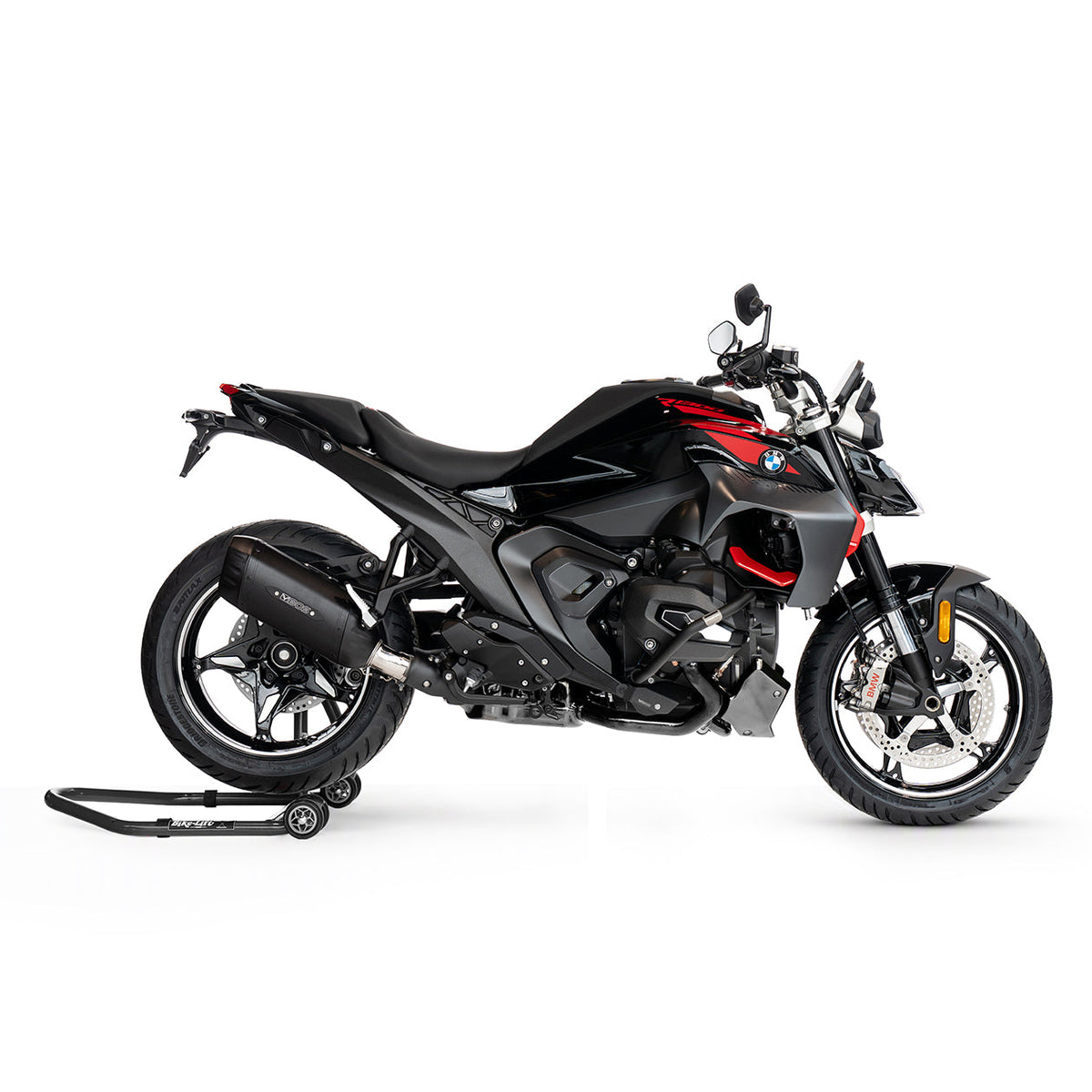 Escape BOS DesertFox Double D BlackCoated para BMW R 1300 R – vista lateral