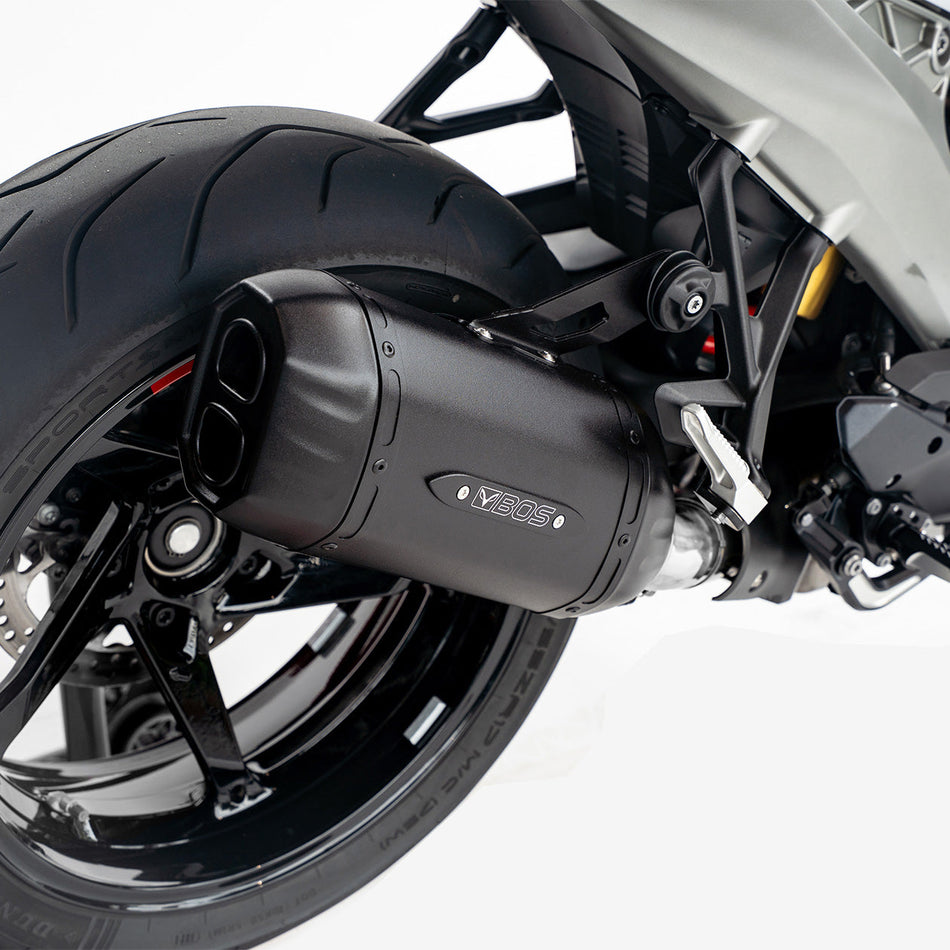 Échappement BOS DesertFox Double D BlackCoated pour BMW R 1300 RS – détail de montage